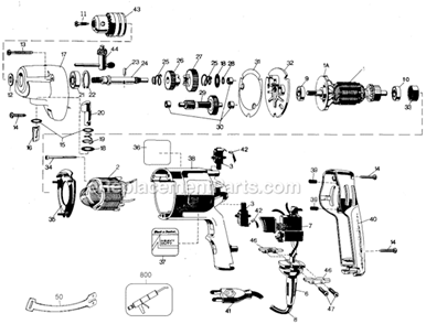 Part Location Diagram of 400364-98 DeWALT Cord/10ft./18-2